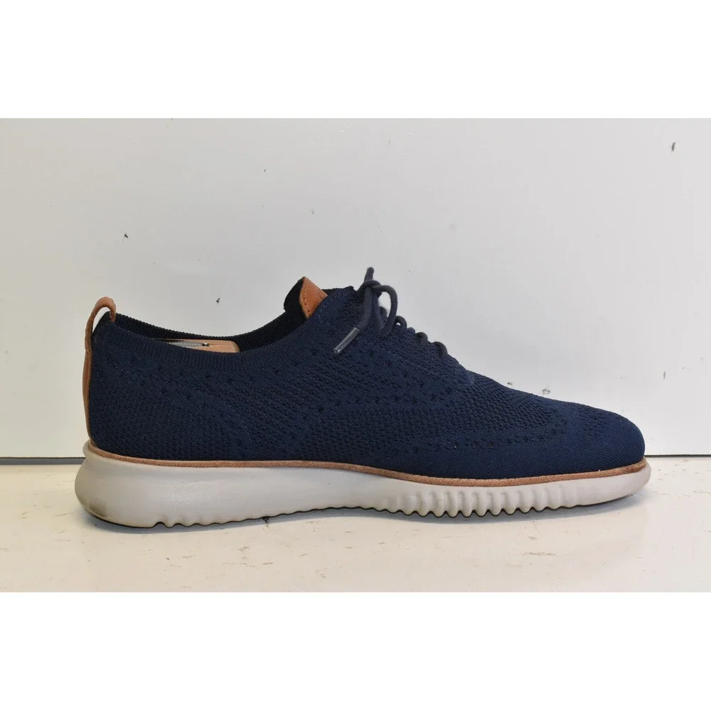 Cole Haan 2.Zerogrand Stitchlite Wingtip Oxfords Navy Blue Mens 8.5M Dress Shoes